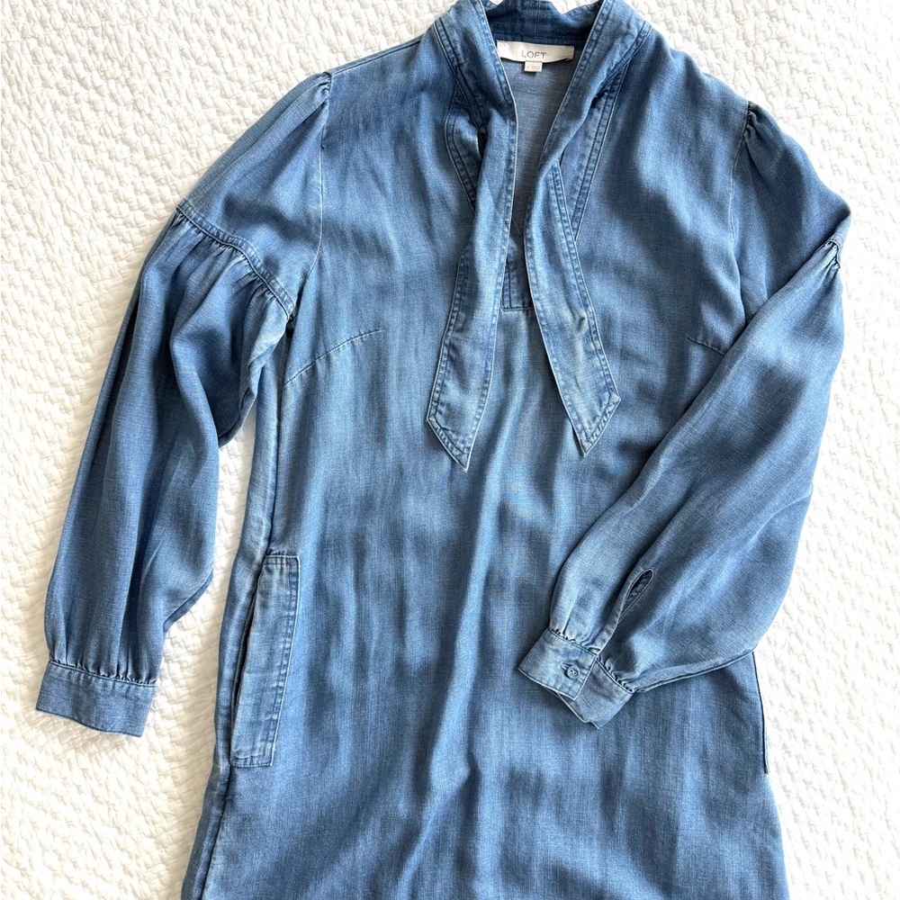 LOFT Light Blue Denim Dress